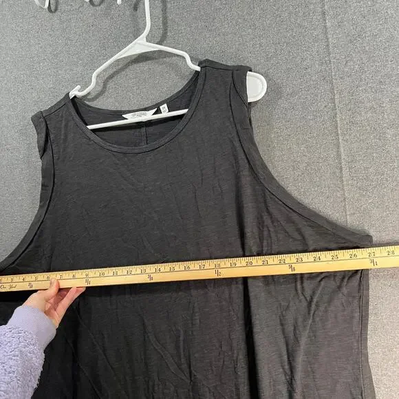 Candace Cameron Bure Sunkissed Regular Midi T-Shirt Dress Washed Black Size 3X - Picture 6 of 14